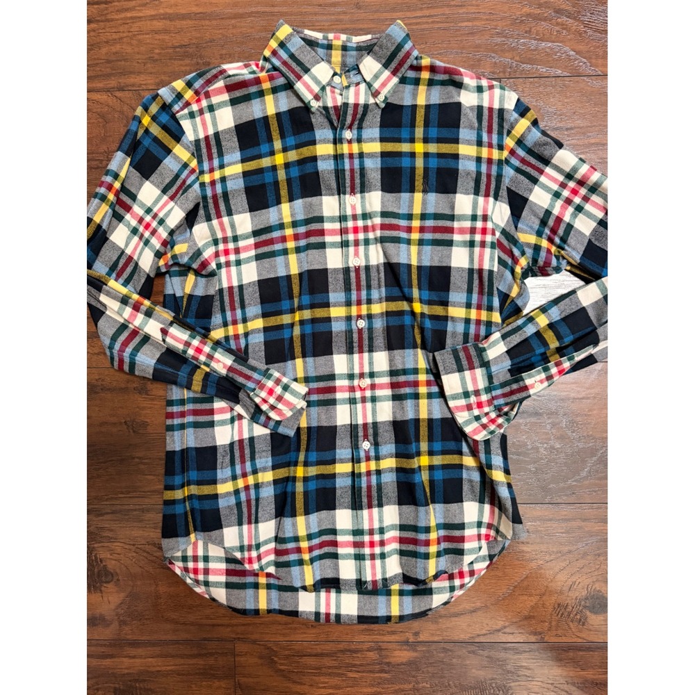 Ralph Lauren Classic Fit Plaid Flannel Shirt Mens Medium Multicolor Button Down - Picture 1 of 4